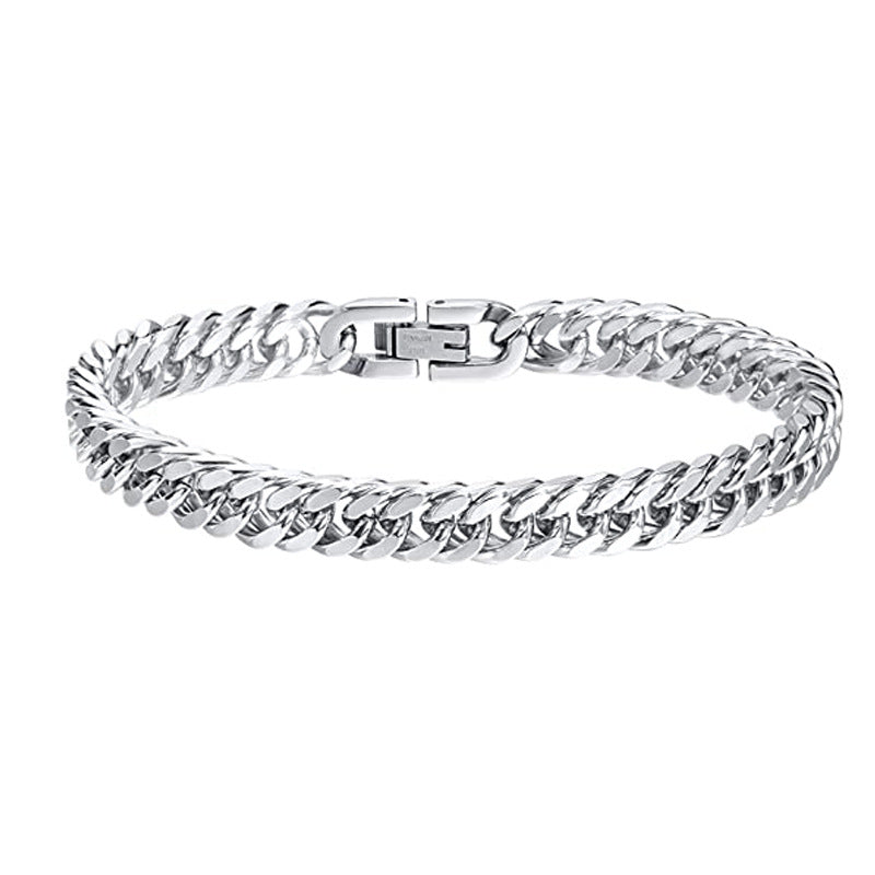 8mm Titanium Steel Curb Link Bracelet black finish view 2
