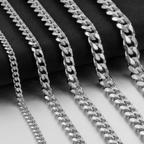 3-9mm Stainless Steel Curb Link Chain in silver, gold, and black finishes view 7