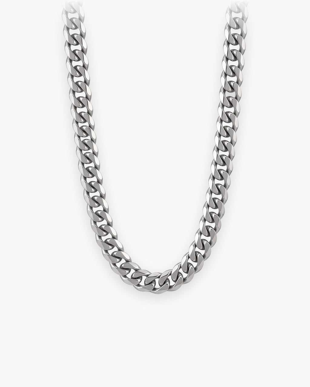 Atlas 10 mm Cuban link chain in silver titanium steel [c:silver]