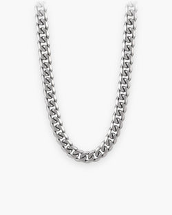 Atlas 10 mm Cuban link chain in silver titanium steel [c:silver]