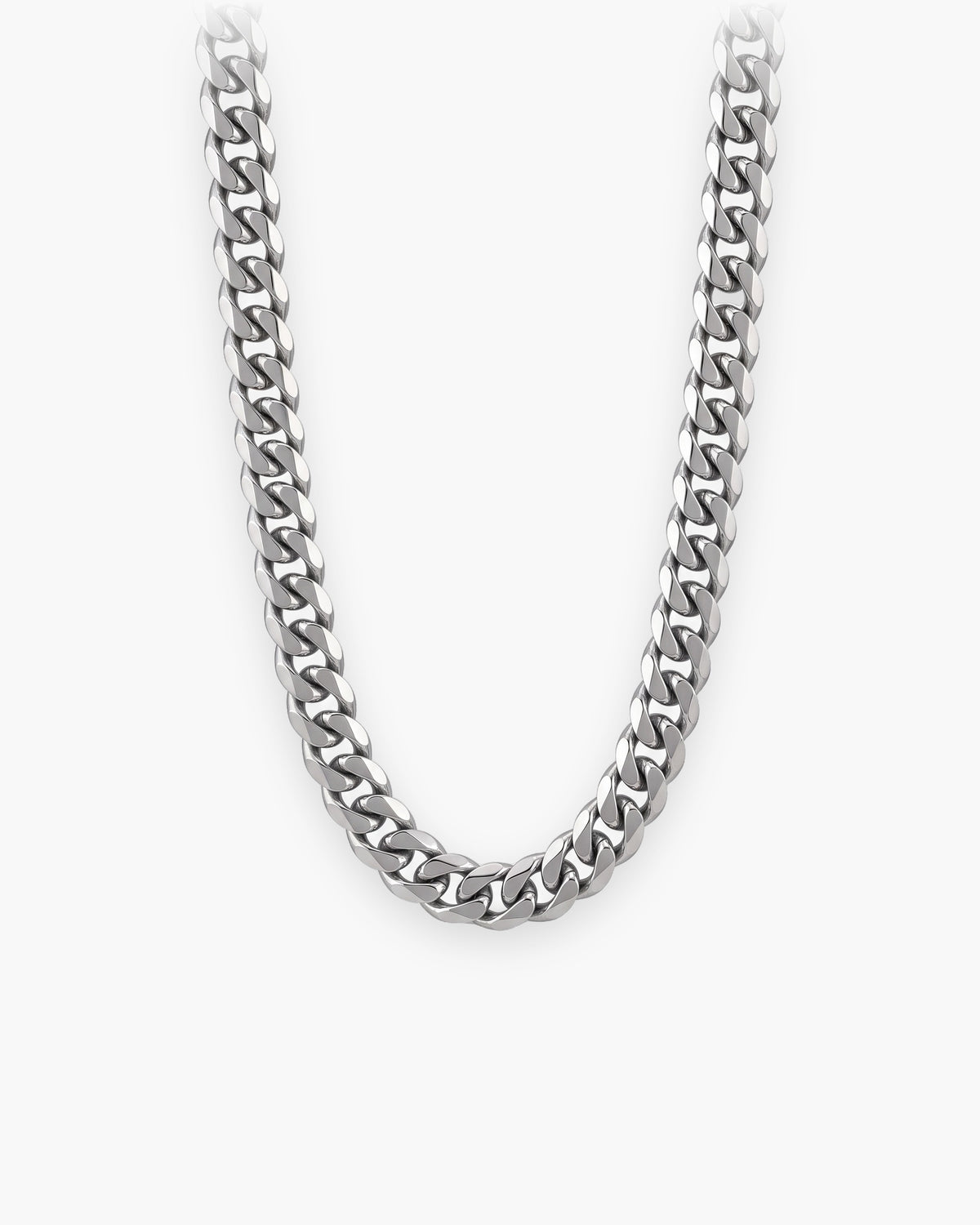 Atlas 10 mm Cuban link chain in silver titanium steel [c:silver]