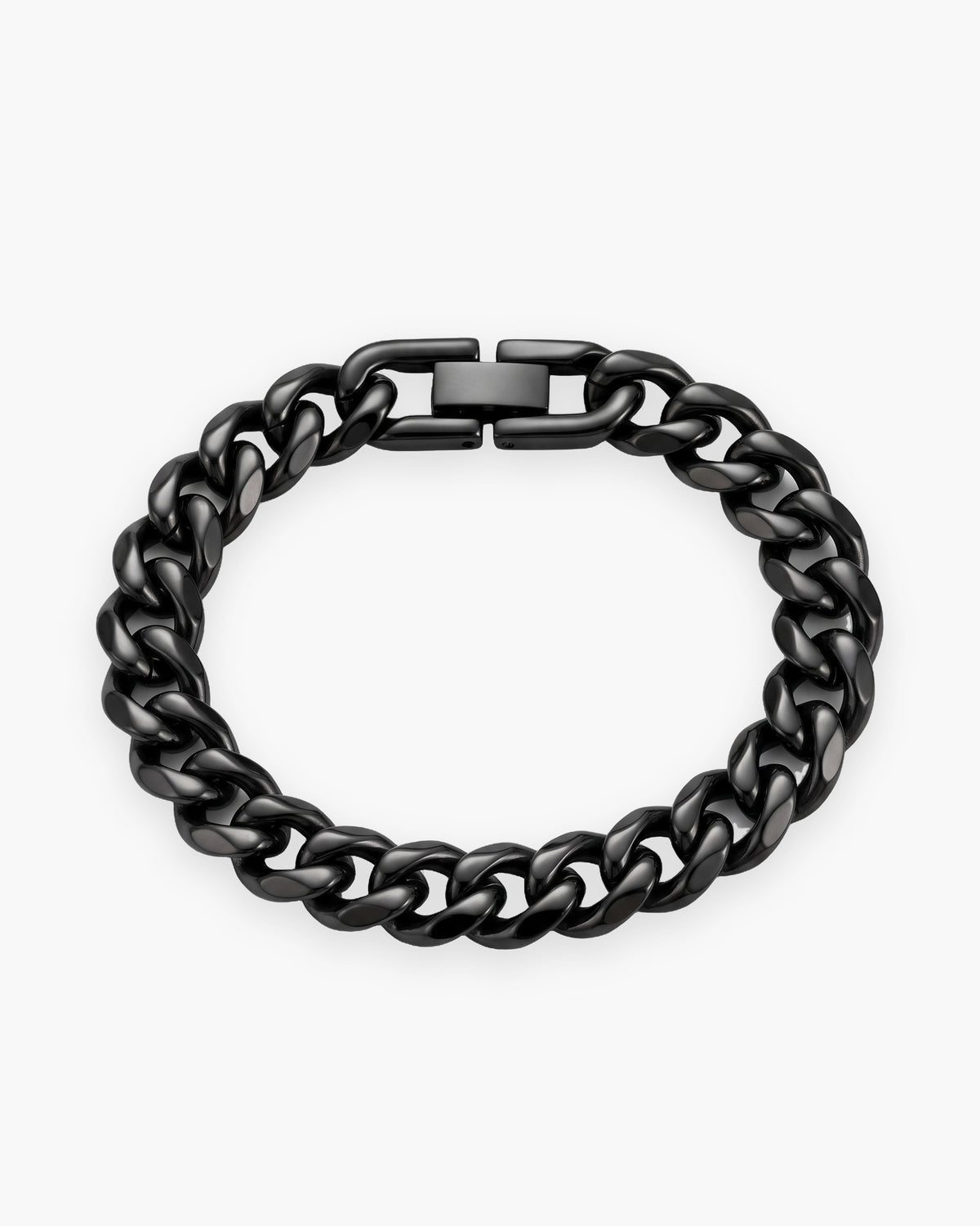 Atlas 10 mm Cuban link bracelet in black stainless steel [c:black]