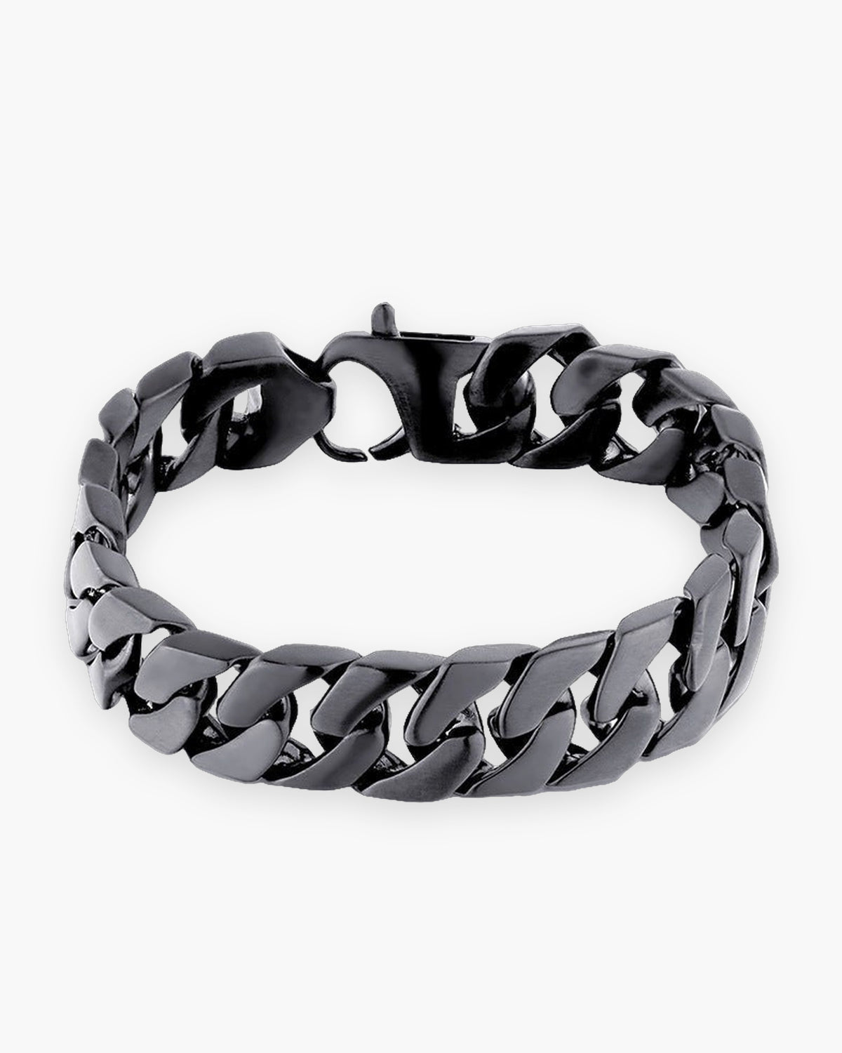 Atlas 10 mm Cuban link bracelet in black titanium steel [c:black]