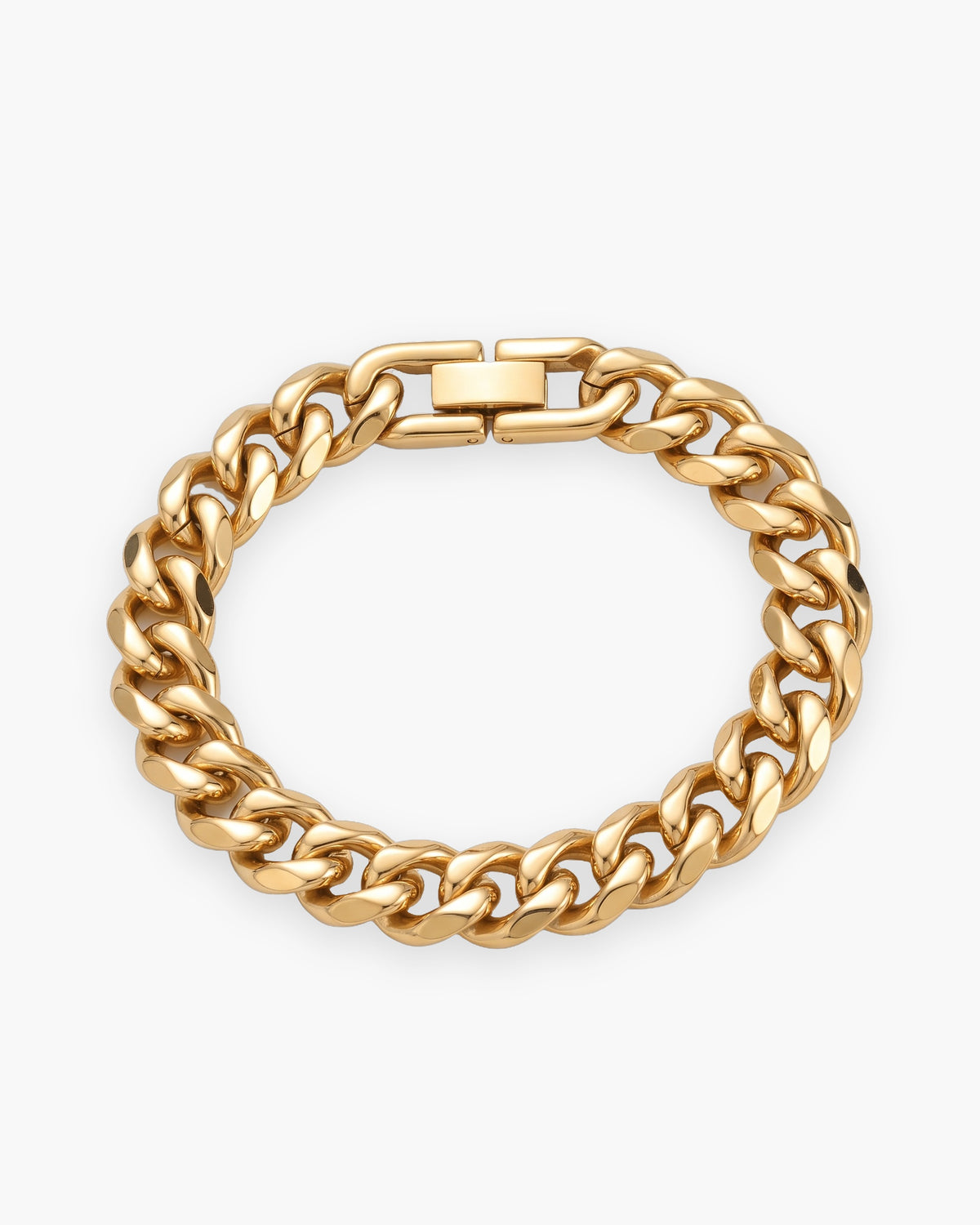 Atlas 10 mm Cuban link bracelet in gold-tone stainless steel [c:gold]