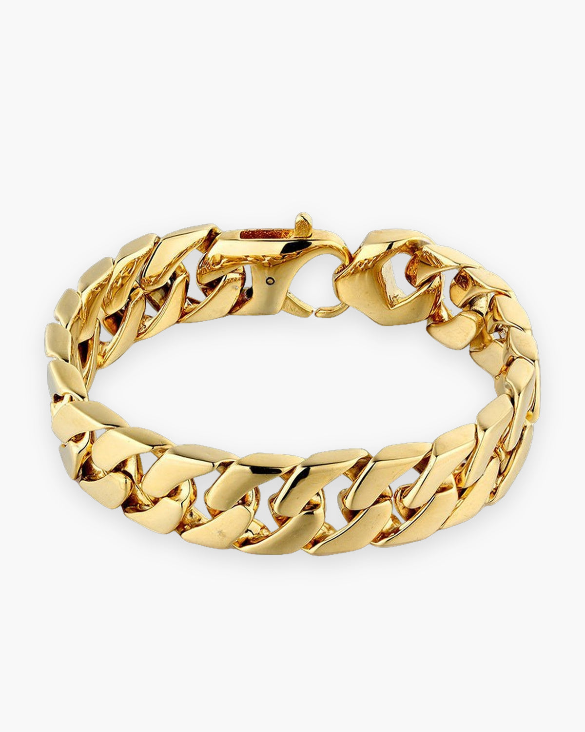 Atlas 10 mm Cuban link bracelet in gold-tone titanium steel [c:gold]