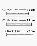 Atlas 10 mm Cuban link bracelet lengths 19 to 23 cm with matching wrist sizes [u:mm]