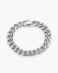 Atlas 10 mm Cuban link bracelet in silver-tone stainless steel [c:silver]