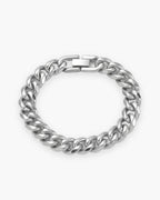 Atlas 10 mm Cuban link bracelet in silver-tone stainless steel [c:silver]