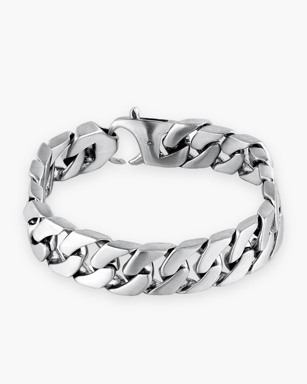 Atlas 10 mm Cuban link bracelet in silver-tone titanium steel [c:silver]