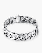 Atlas 10 mm Cuban link bracelet in silver-tone titanium steel [c:silver]