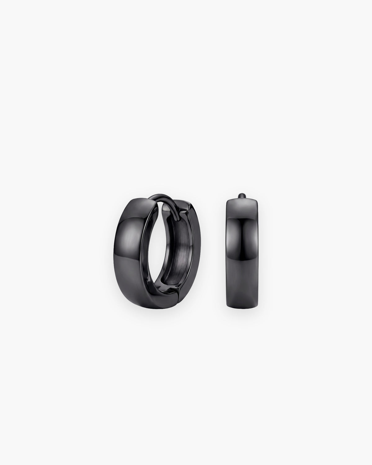 Atlas 4mm hoop earrings in black stainless steel [c:black]