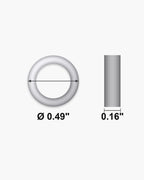 Atlas 4mm hoop earrings dimensions: 0.49 inch across, 0.16 inch wide [u:in]