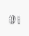 Atlas 4mm hoop earrings in silver-tone stainless steel [c:silver]