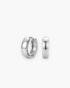 Atlas 4mm hoop earrings in silver-tone stainless steel [c:silver]