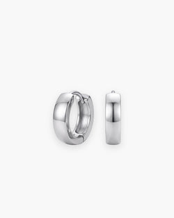 Atlas 4mm hoop earrings in silver-tone stainless steel [c:silver]