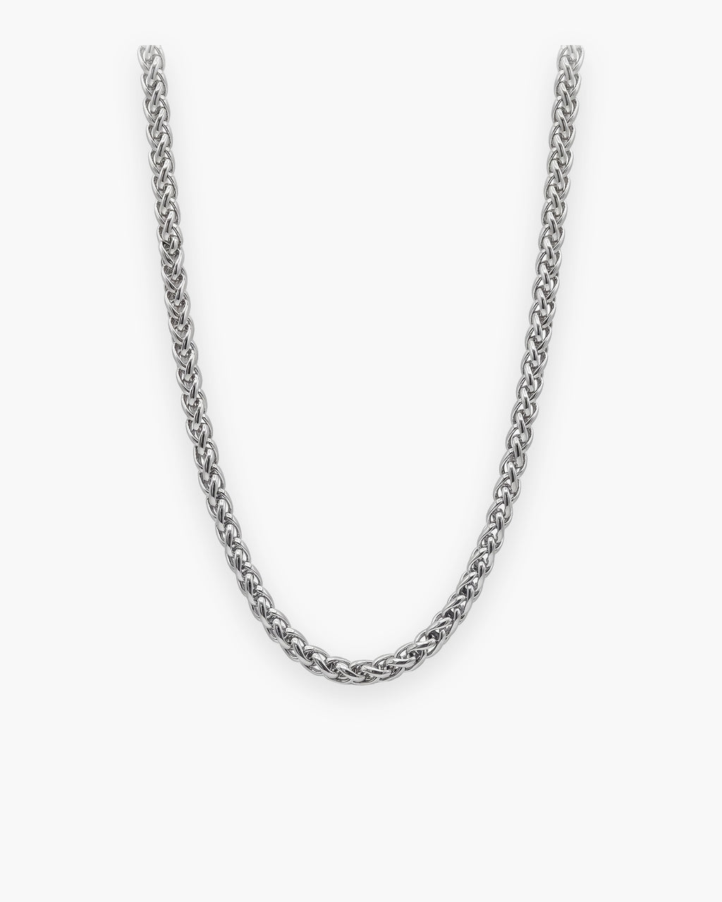 Atlas 4 mm wheat chain in silver-tone stainless steel, 4 mm [c:silver]