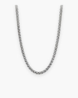 Atlas 4 mm wheat chain in silver-tone stainless steel, 4 mm [c:silver]
