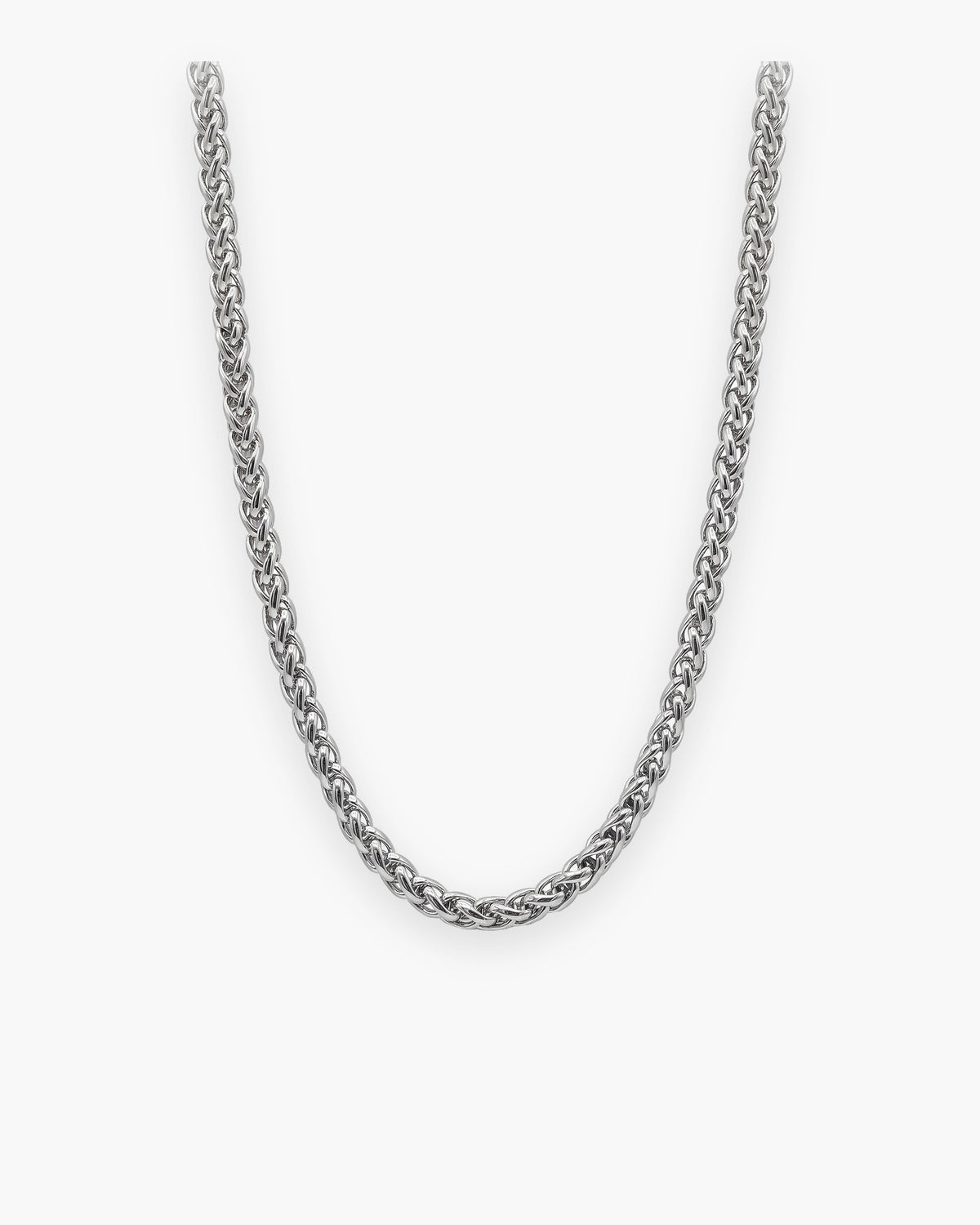 Atlas 4 mm wheat chain in silver-tone stainless steel, 4 mm [c:silver]