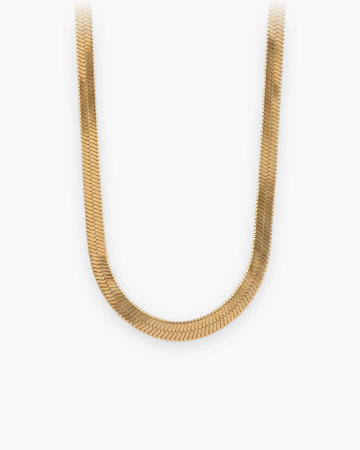 Atlas 5 mm flat snake chain in gold-tone stainless steel, 5 mm [c:gold]