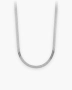 Atlas 5 mm flat snake chain in silver-tone stainless steel, 5 mm [c:silver]