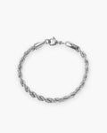 Atlas 5 mm rope chain bracelet in silver-tone stainless steel [c:silver]