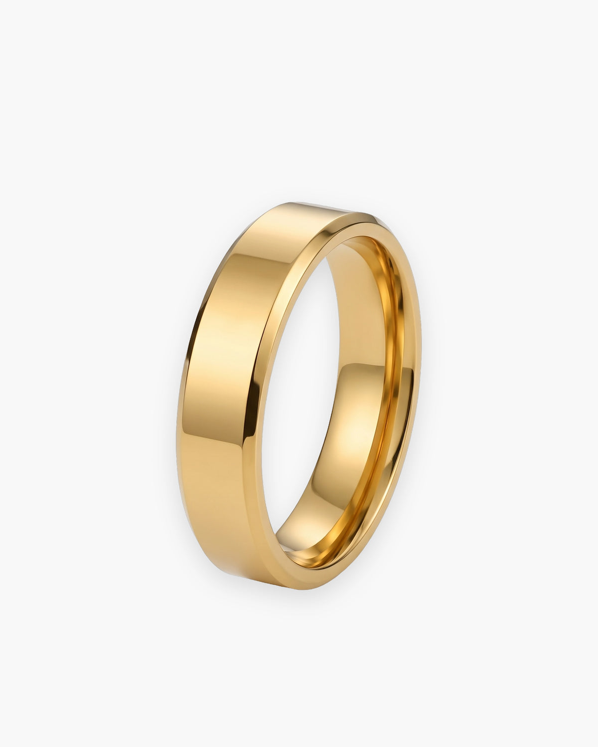 Atlas 6 mm beveled band in gold-tone stainless steel [c:gold]