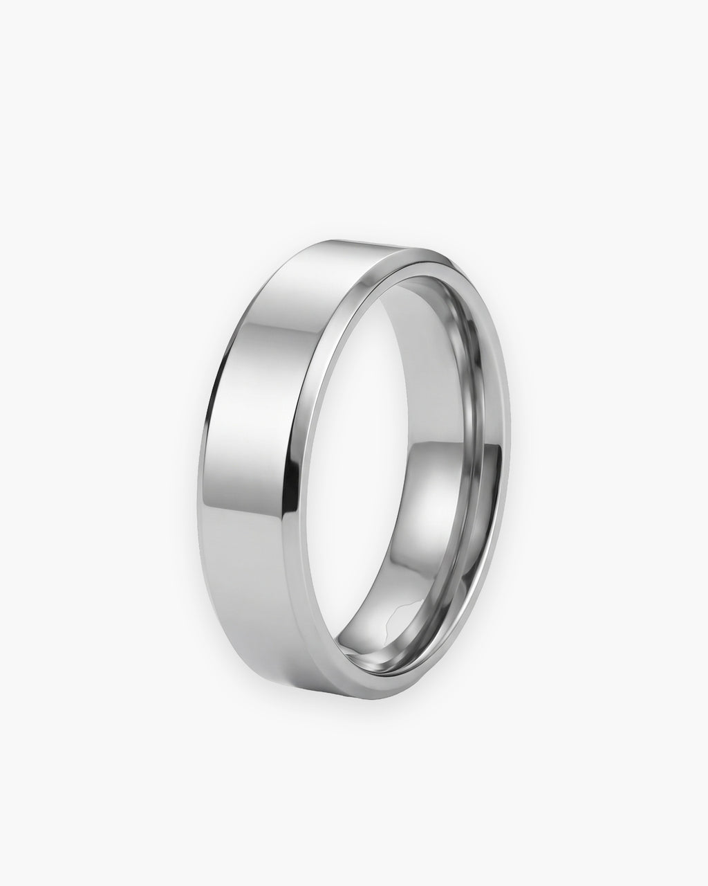 Atlas 6 mm beveled band in silver-tone stainless steel [c:silver]