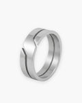 Atlas 6 mm geometric cut-out ring in silver-tone stainless steel [c:silver]
