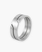 Atlas 6 mm geometric cut-out ring in silver-tone stainless steel [c:silver]