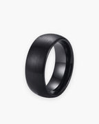 Atlas 8 mm brushed black tungsten carbide ring in black tungsten carbide [c:black]