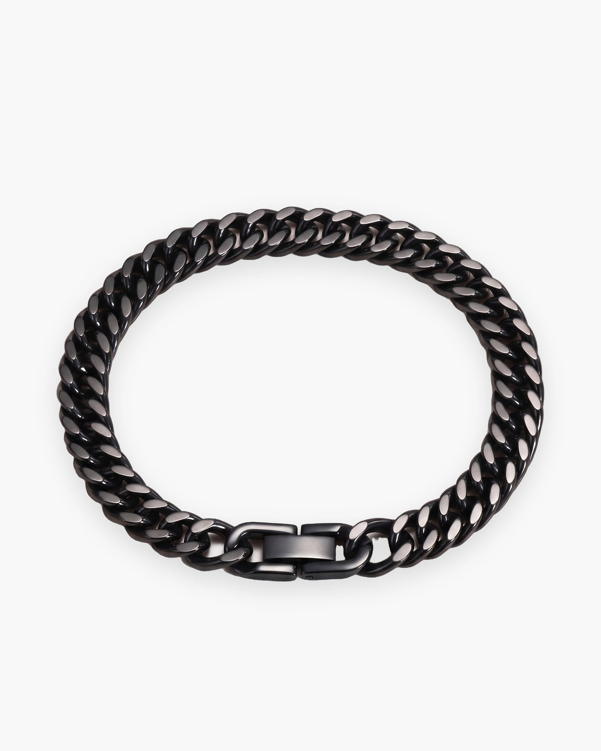 Atlas 8 mm curb link bracelet in black stainless steel [c:black]