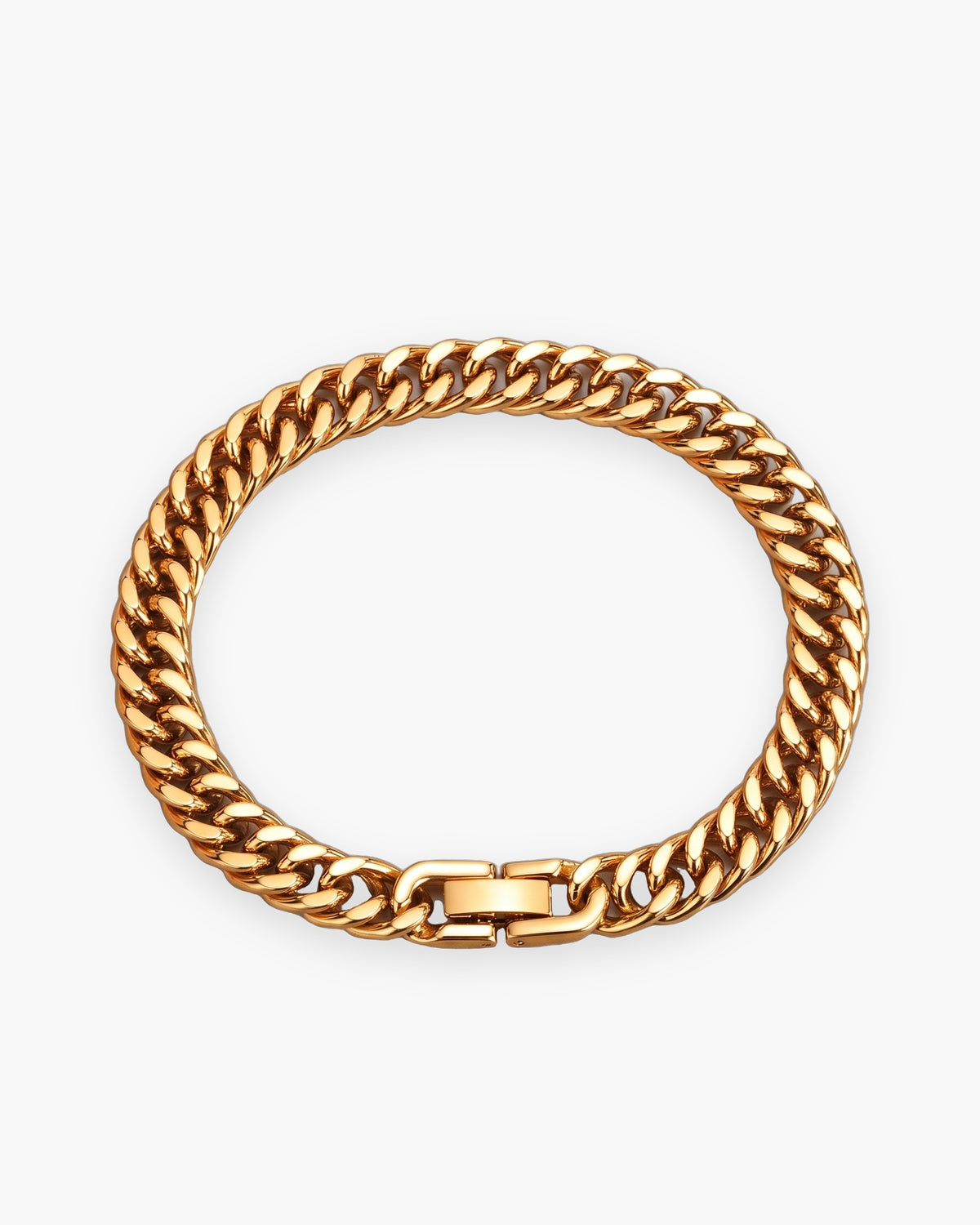 Atlas 8 mm curb link bracelet in gold-tone stainless steel [c:gold]