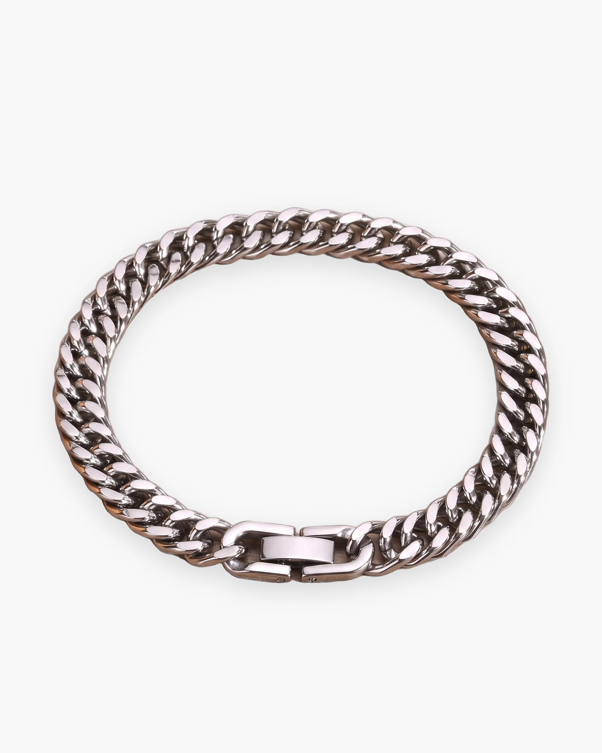 Atlas 8 mm curb link bracelet in silver stainless steel [c:silver]
