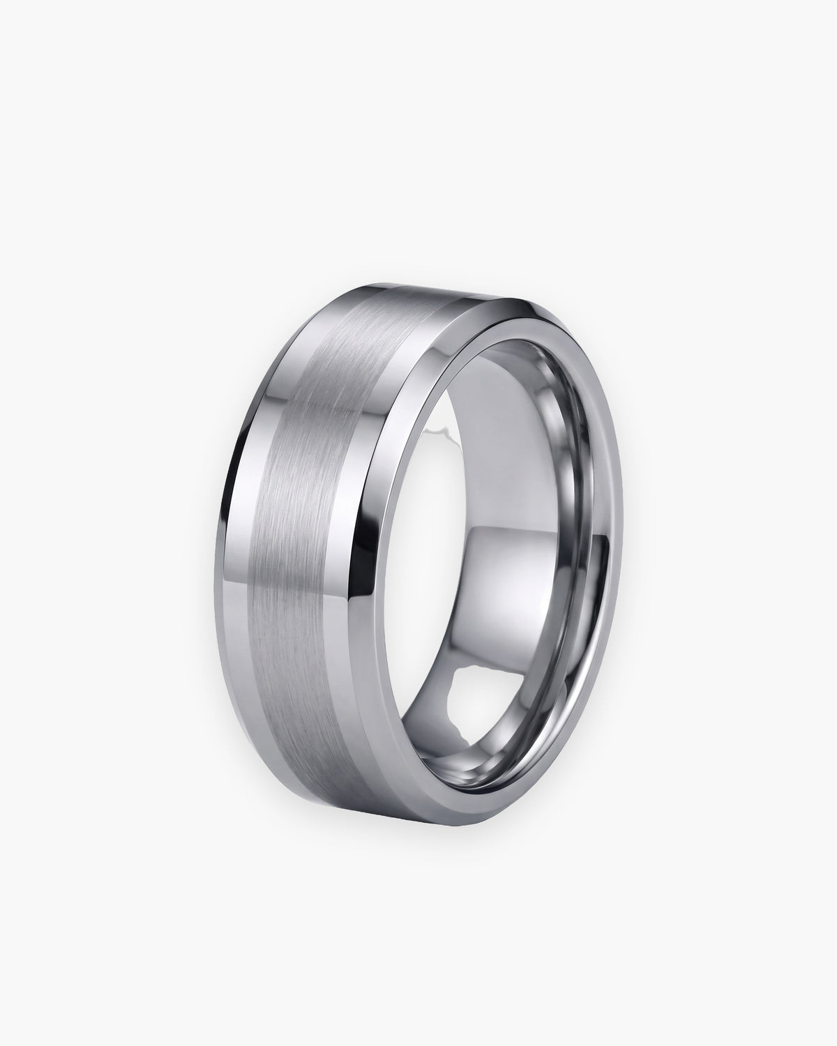 Atlas 8 mm matte tungsten carbide band in silver-tone tungsten carbide [c:silver]