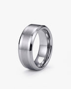 Atlas 8 mm matte tungsten carbide band in silver-tone tungsten carbide [c:silver]
