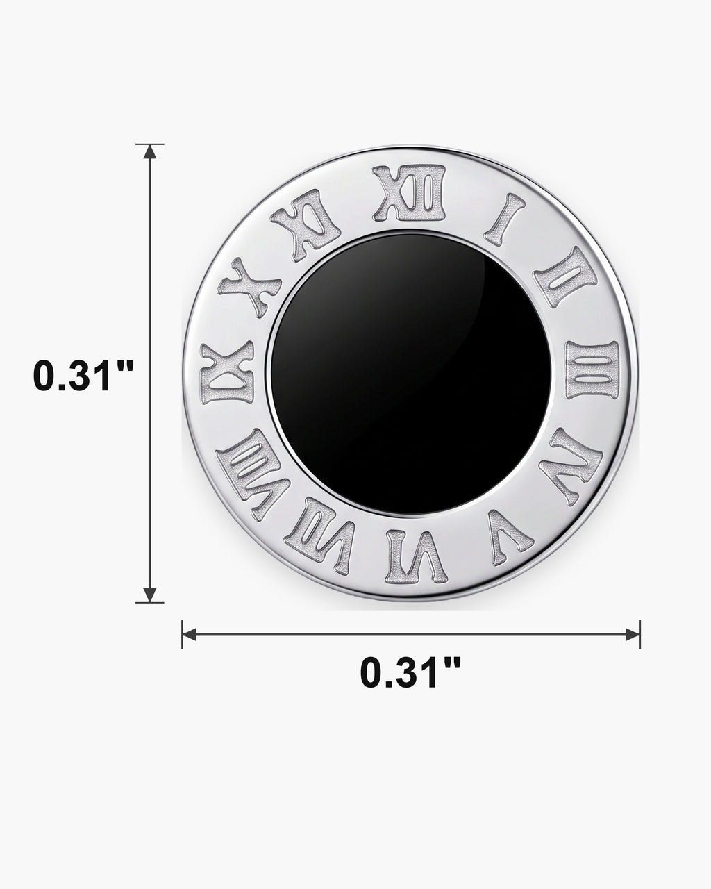 Atlas Roman numeral stud earring diameter 0.31 inch [u:in]