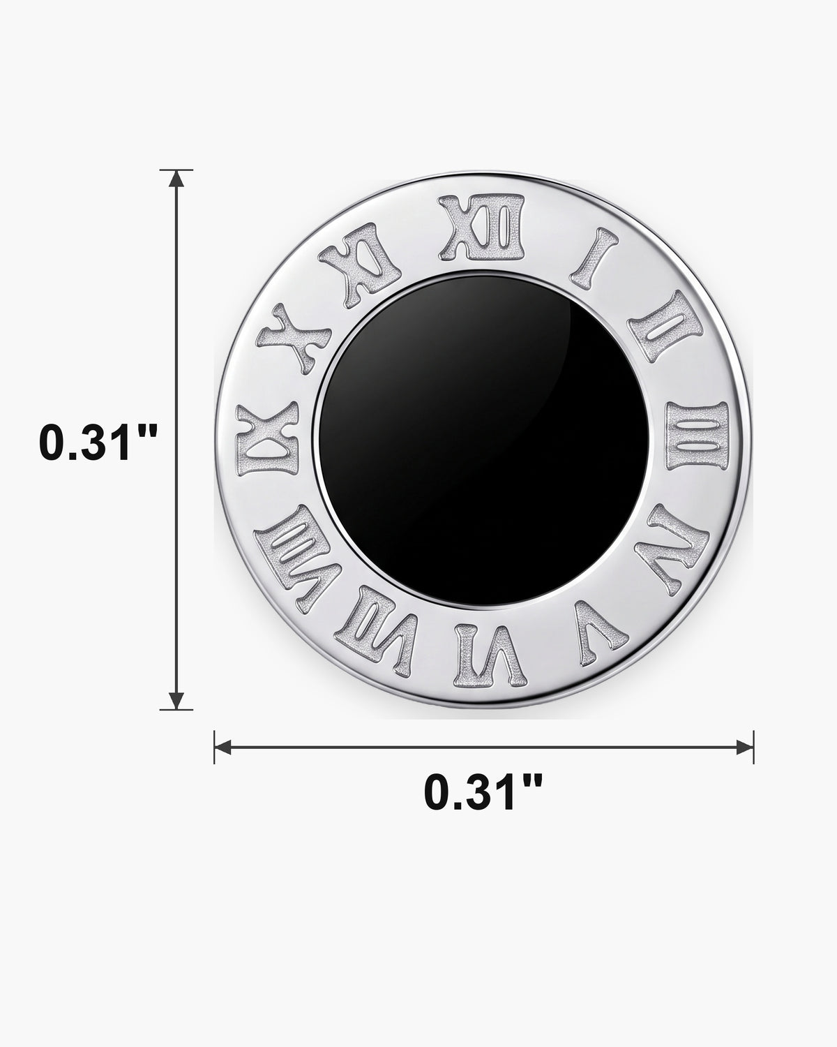 Atlas Roman numeral stud earring diameter 0.31 inch [u:in]