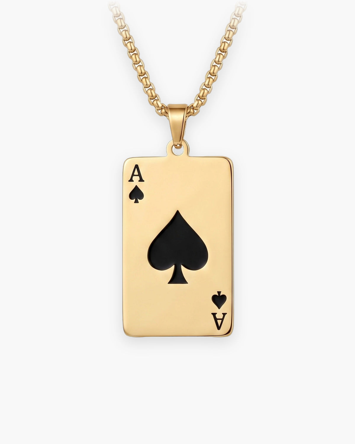 Atlas Ace of Spades Pendant Necklace in gold-tone [c:gold]