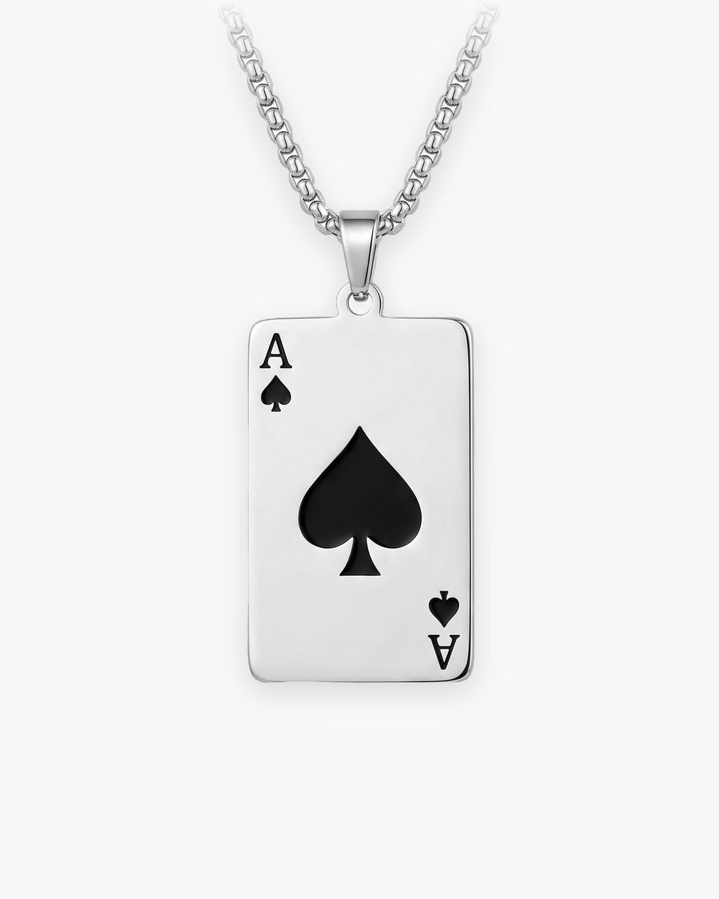 Atlas Ace of Spades Pendant Necklace in silver-tone [c:silver]