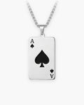 Atlas Ace of Spades Pendant Necklace in silver-tone [c:silver]