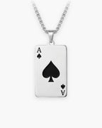 Atlas Ace of Spades Pendant Necklace in silver-tone [c:silver]