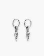 Atlas arrowhead dangle hoop earrings in silver-tone stainless steel [c:silver]