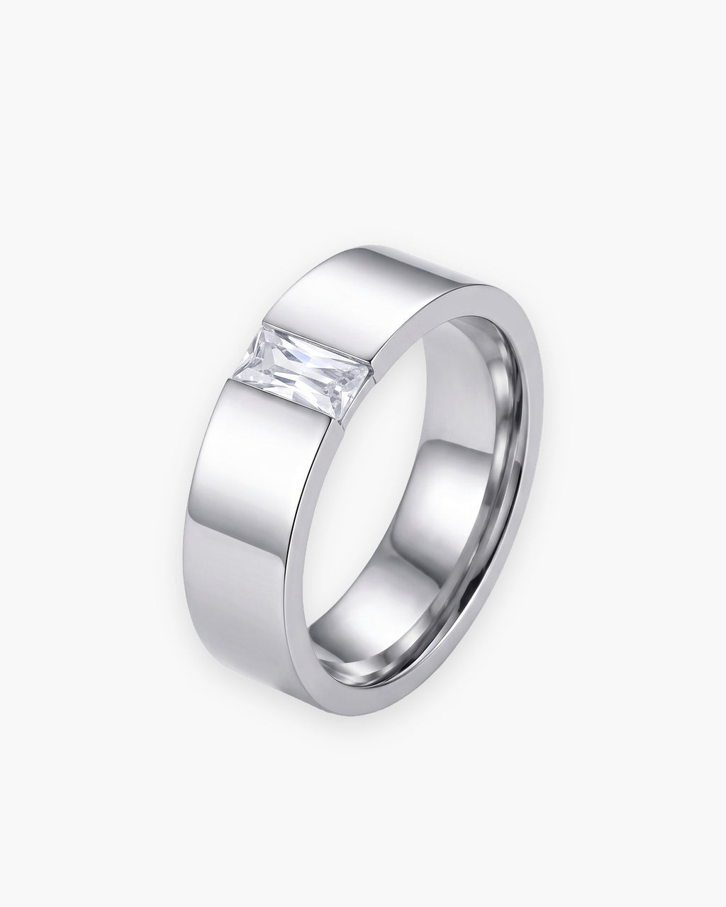 Atlas Baguette Cubic Zirconia Ring in silver-tone [c:silver]