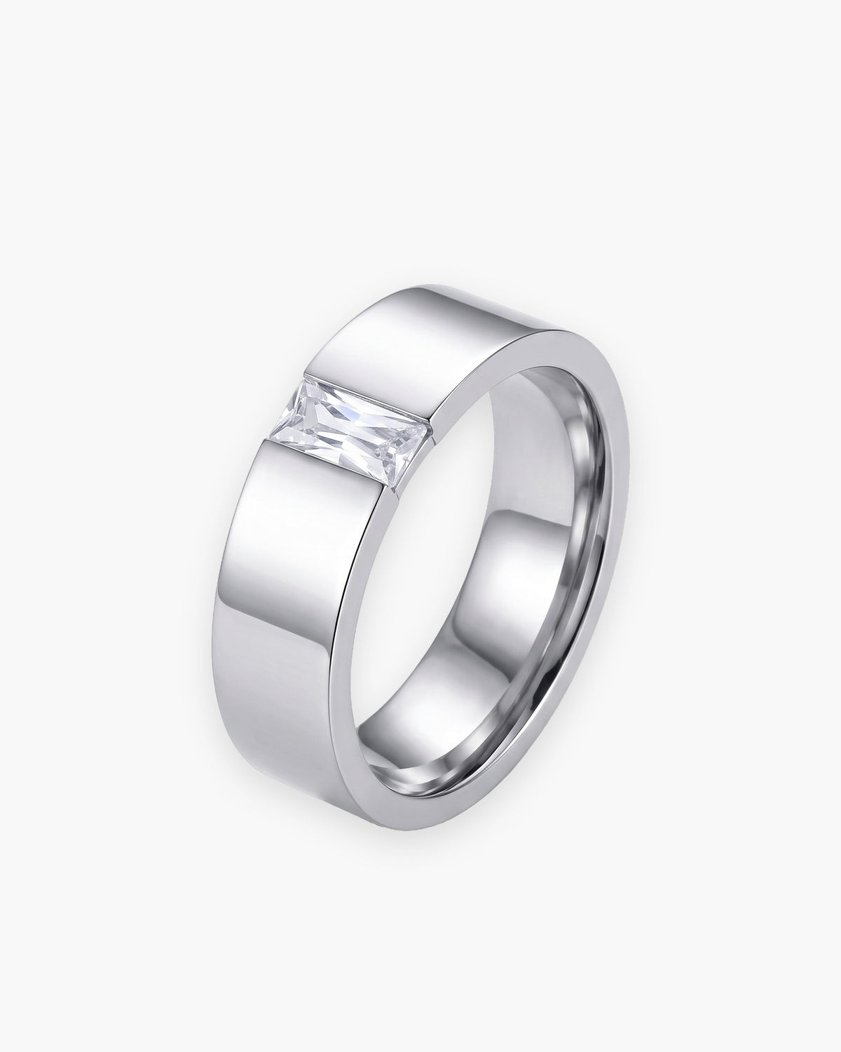 Atlas Baguette Cubic Zirconia Ring in silver-tone [c:silver]