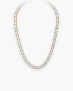 Atlas baguette cubic zirconia tennis chain in gold-tone stainless steel [c:goldsilver]