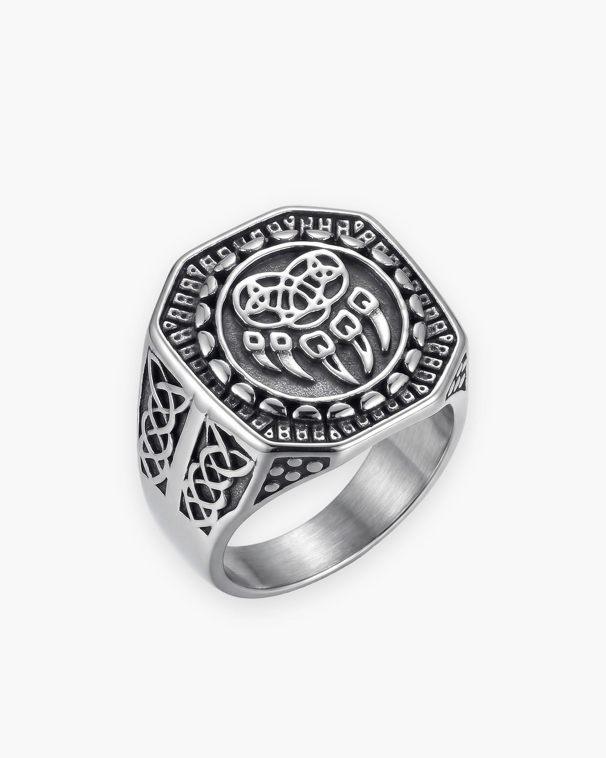 Atlas Bear Paw Signet Ring in silver-tone [c:silver]