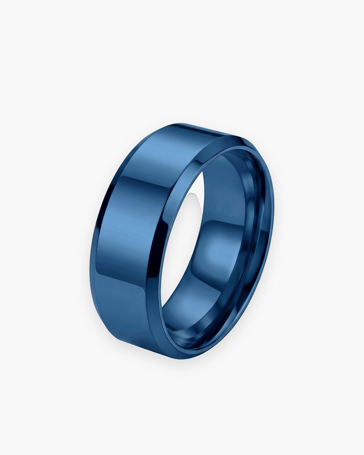 Atlas Beveled Edge Band Ring in blue [c:blue]