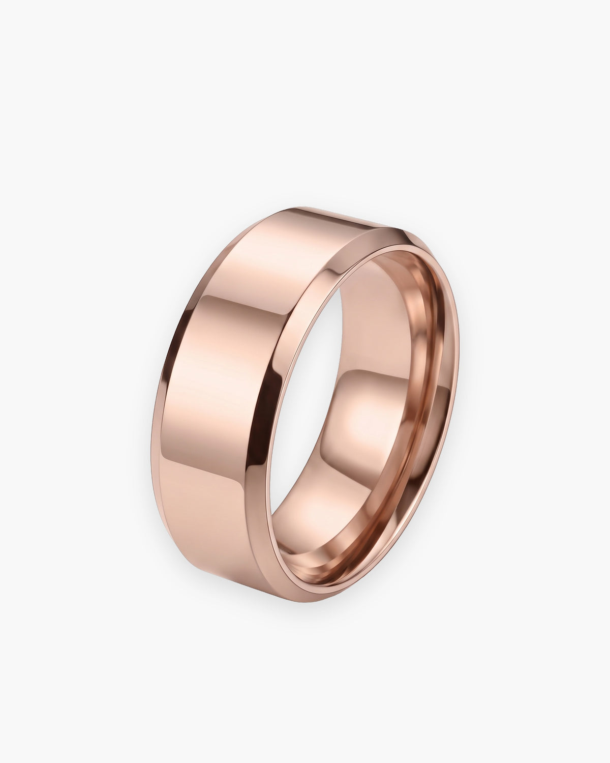 Atlas Beveled Edge Band Ring in rose gold-tone [c:rosegold]