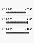 Bracelet length guide: wrist 6.5-7 in fits the 7.5 inch bracelet; wrist 7-7.5 in fits the 8 inch bracelet; wrist 7.5-8 in fits the 8.5 inch bracelet [u:in]