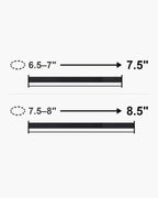 Bracelet length guide: wrist size and bracelet length from 7.5 to 8.5 inches [u:in]